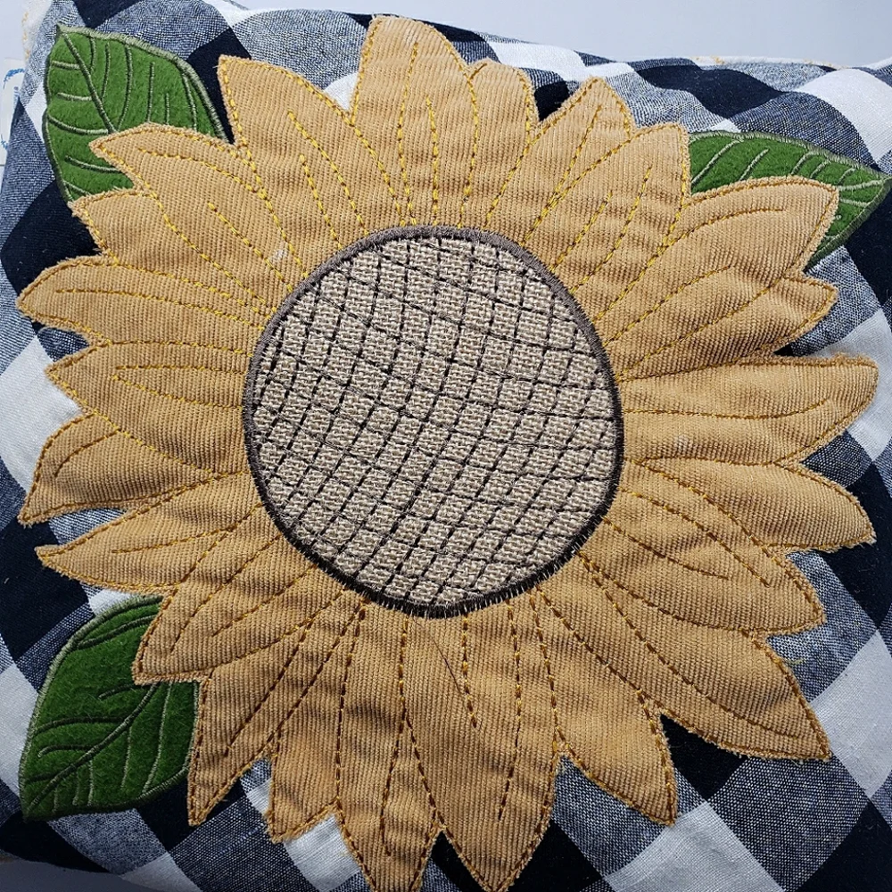 Farmcore Pillow The Prarie Rachel Ashwell  Sunflower Gingham Cabin Shabby Boho
